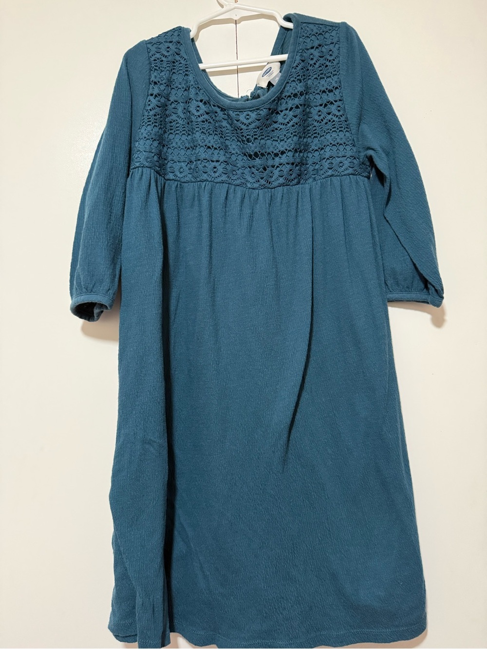 Old Navy Teal Crochet-Yoke Knit Dress